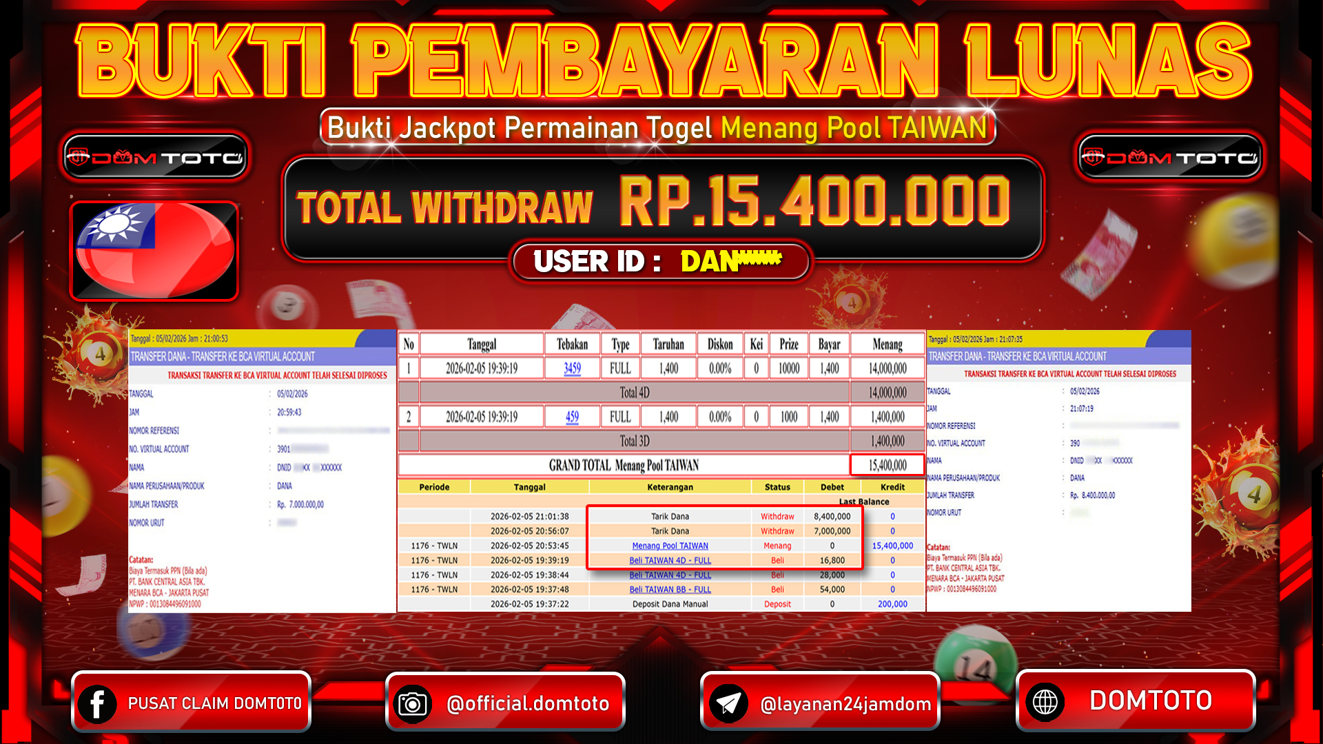 JACKPOT TOGEL Pasaran TAIWAN 05 FEBRUARI 2026